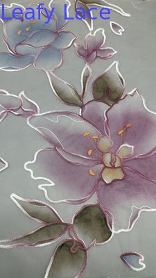 인쇄 된 빗자루  Mesh 직물 가벼운 순수한 완벽한 신랑 드레스를 위해 borded borded 빗자루