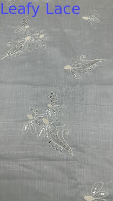 잎 툴레  Mesh 직물 가볍고 숨 쉬고 우아한 세킨 embroidered renda 직물