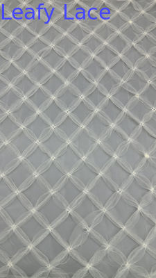 프랑스 샴틀리 蕾丝 织物 숨을 쉬는 プレ이드 세킨  Mesh 蕾丝 织物 잎 织物