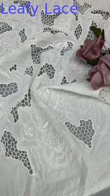 웨딩 드레스를 위한 백색 홀업 embroidered renda 직물 레이저 테크