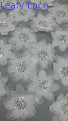 프랑스 샴틀리 蕾丝 织物  Mesh Breathe 3D-Floral 프리미엄 蕾丝 蕾丝 蕾丝 织物