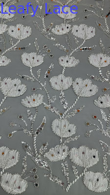 콩고 럭셔리 잎자루 망원경 땅 embroidered Sequin 직물 꽃 동양 문화 기회