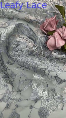 코슈어에서 영감을 받은 공식 및 저녁 의류를 위해 금속 embroidered 蕾絲 Mesh와 함께 프랑스 툴 蕾絲