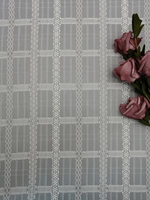 하얀 기하학적 메쉬 얇은 명주 그물 레이스천 가벼운 영부인 옷감천