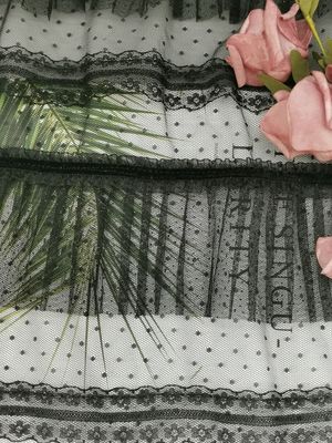 주름형 주름 메쉬 깨진 얇은 명주 그물 구성을 출력하는 흑색 도트 포일