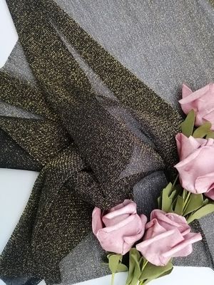 여성 바텀링 셔츠를 위한 금 루렉스 메쉬 얇은 명주 그물 금속성 레이스천