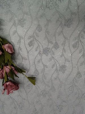 파티 드레스를위한 3D 꽃 얇은 명주 그물 자수 레이스 원단