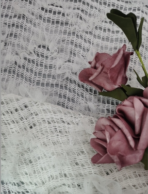 하얀 3D 꽃 레이스천 아이들 옷감천 코바늘뜨기