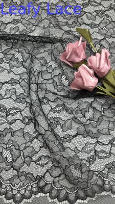 코더드 메시 랜스 직물 검은 랜스 embroidered 직물 잎 랜스 embroidered 직물