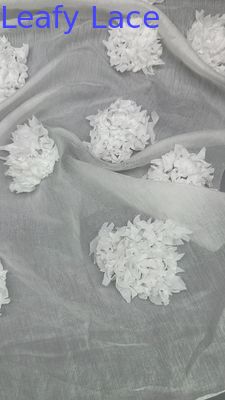 잎자루 툴레  Mesh 직물 embroidered 蕾丝 직물 꽃 呼吸  Mesh 잎자루 의 의상