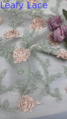 embroidered lace fabric 100% polyester mesh ground high quality for wedding dress 결혼식 드레스를 위한 고품질의 embroidered lace fabric 100% 폴리에스터  Mesh Ground