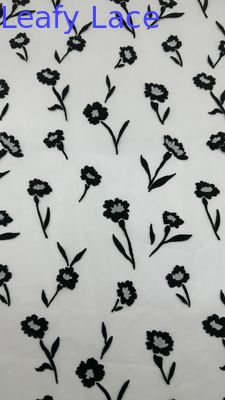 달콤한 색상의 전통적인 로즈 플록 메쉬 레이스, 우아한 가운을 위해 맞춤 제작