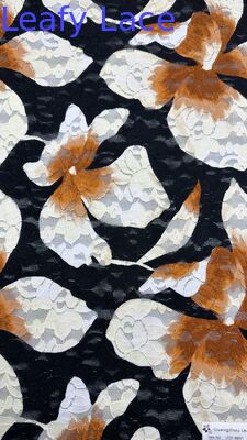 웨딩 드레스용 화려한 흑백 꽃, 맞춤 제작된 아름다운 드레스