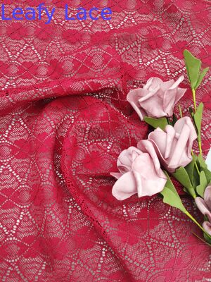 빨간색 네잎클로버 레이스 원단 맞춤 자수 순수 레이스 패션 의류