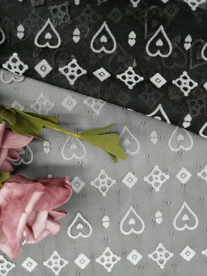 AZO 무료 얇은 명주 그물 메쉬 인쇄 레이스 패브릭 Balck 지상 흰색 무리